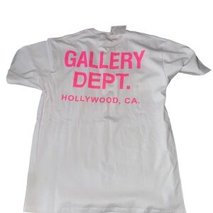 Gallery Dept White and Pink Short Sleeve Tee